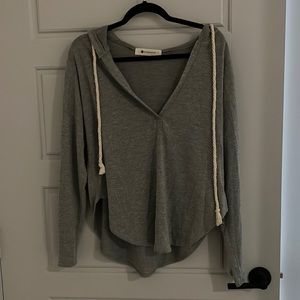 Gray loose sweater jacket
